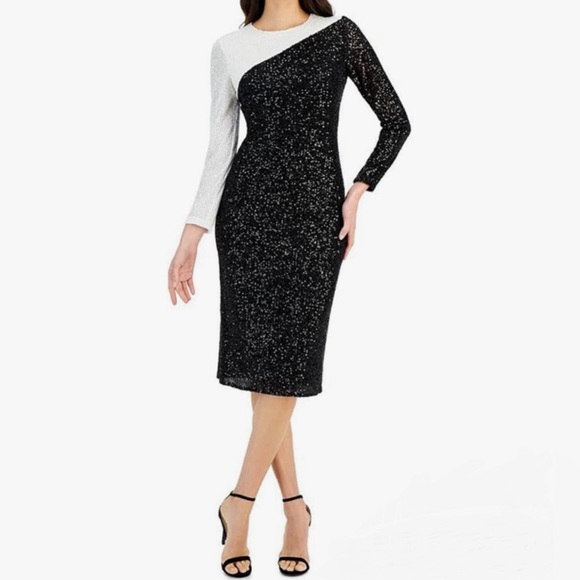 Elegant Black and White Sequin Dress - Picture 3 of 3